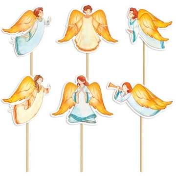 PIKERY szpilki CHRZEST święty ihs ANIOŁY x6