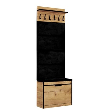 ZESTAW MEBLI ALASKA W STYLU LOFT SZAFKA NA BUTY PANELE TAPICEROWANE WIESZAK