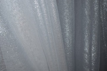 Штора для гостиной, белая, блестящая иней, батист с плотностью как вуаль.