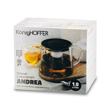 КУВШИН, заварочный чайник, СТЕКЛЯННЫЙ кувшин, крышка, 1л Андреа Конигоффер