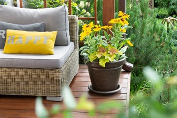 КРУГЛЫЙ ЦВЕТОЧНЫЙ ГОРШОК С КРЫШКОЙ 45 СМ МОККО-КОРИЧНЕВЫЙ ВЫСОКИЙ САДОВЫЙ ГОРШОК