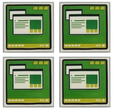 LEGO Tile 2x2 komputer ekran 4x 3068bpb1655 BWS