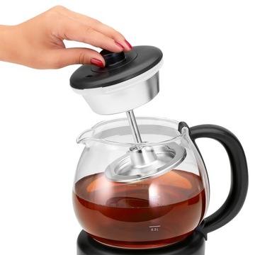 Clatronic TK 3715 стеклянный электрический чайник с заварочным устройством для чая