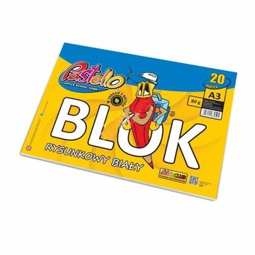 PASTELLO BLOK A3 rysunkowy biały 80g 20 kartek