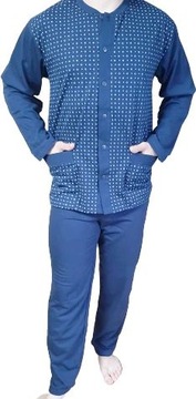 DUŻA PIŻAMA MĘSKA GRANAT GUZIKI BAWEŁNA rozm.4XL