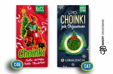 Baner Reklamowy Choinki 2x1m - Projekt Gratis Reklama choinek sprzedaż C46