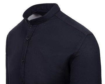 РУБАШКА МУЖСКАЯ, ЧЕРНАЯ ВОРОТНИК-СТОЙКА, РАЗМЕР SLIM STRUCTURE - 5XL