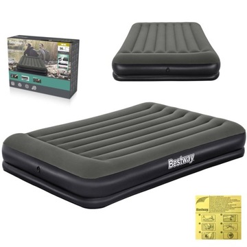 MATERAC DMUCHANY WELUROWY 2-OSOBOWY 203x152x36 cm ŁÓŻKO BESTWAY 67699