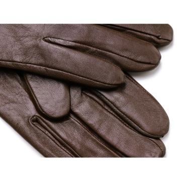 МУЖСКИЕ КОРИЧНЕВЫЕ КОЖАНЫЕ ПЕРЧАТКИ С УТЕПЛЕННЫМ ФЛИСОМ BEAR