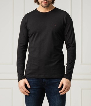 tommy hilfiger longsleeve koszulka męska z długim rękawem czarna