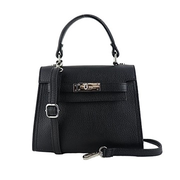 Сумка из зернистой кожи Bożena Black