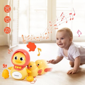 Интерактивная музыкальная игрушка-уточка для ползания детей.