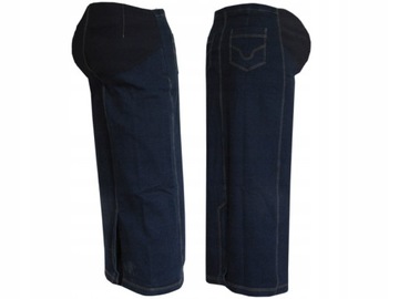 SPÓDNICA CIĄŻOWA SPÓDNICZKA JEANS GRANAT ELASTYCZNY REGULOWANY PAS 44 XXL
