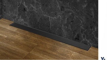 Трап настенный линейный VOGI BLACK GLASS 50 см