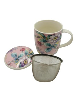 Kubek JAPAN STYLE Zaparzacz Pokrywka KWIATY TEA