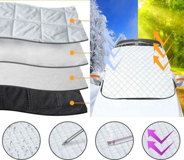 АЛЮМИНИЕВАЯ КРЫШКА МАТОВАЯ ДЛЯ ЗЕРКАЛ ВЕТРОВОГО СТЕКЛА 6 МАГНИТОВ ЗИМА/ЛЕТО