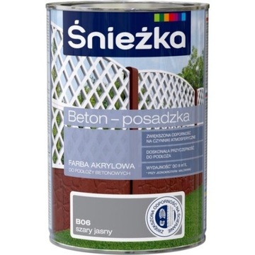 FARBA DO BETONU I POSADZEK SZARA B06 0.8L ŚNIEŻKA