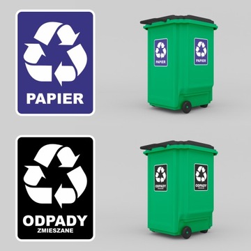 Наклейка на мусорное ведро 15х20см. Сегрегация мусора. Набор для переработки мусора, 6 шт.