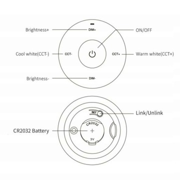 ПАНЕЛЬ MILIGHT ДИСТАНЦИОННАЯ CCT БЕЛАЯ K2 С МАГНИТОМ