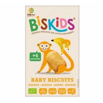 6 шт. печиво бананове від 6 місяців біо 120 г - BISKIDS
