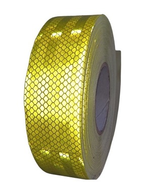 ЛЕНТА контурная светоотражающая 5м сотовая желтая неоновая 50мм
