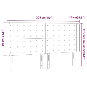 Изголовье кровати со светодиодом, темно-серый, 203x16x118/1