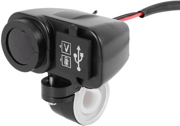 USB-ЗАРЯДНОЕ УСТРОЙСТВО С МОТОЦИКЛЬНЫМ ВОЛЬТМЕТРОМ И ТЕРМОМЕТРОМ