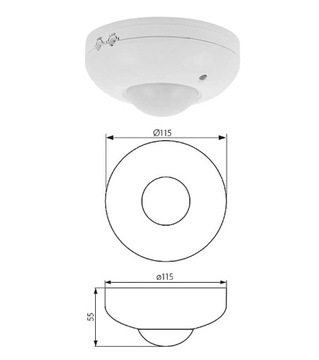 KANLUX PIR LED Датчик движения Потолочный ZONA 1200W 360° Для поверхностного монтажа Белый