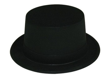 KAPELUSZ CYLINDER CZARNY ZAMSZOWY WYSTĘP BAL