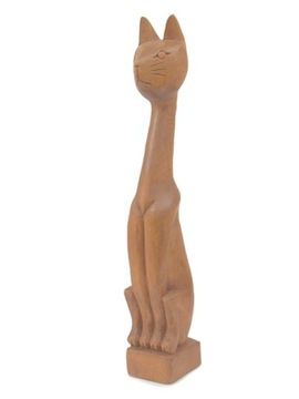 duży KOT KOTY KOTEK z drewna egzotycznego 47 cm