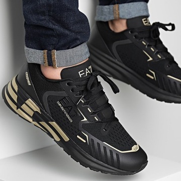 EMPORIO ARMANI EA7 sneakersy buty męskie NOWOŚĆ BLACK GOLD roz. 46 2/3