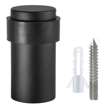 ODBOJNIK STOPER ODBÓJ BLOKADA DO DRZWI WALEC PREMIUM PEŁNY CZARNY MAT 60 mm