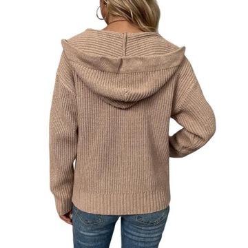 КАРДИГАН ЖЕНСКИЙ СВИТЕР, КАПЮШОН, МОЛНИЯ