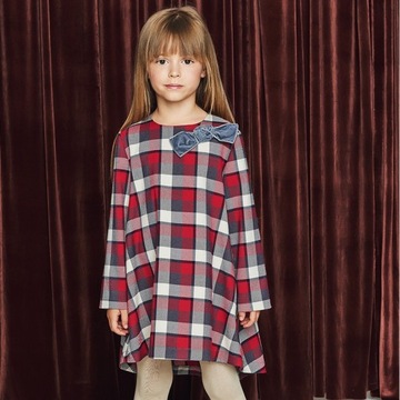 ПЛАТЬЕ СВОБОДНОГО ПЛАТЬЯ В КЛЕТКУ MINIMI 110