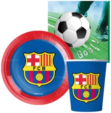 FCB BARCELONA кружки тарілочки серветки день народження м'яч футбольний декорація 40 шт.