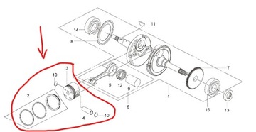 ПОРШЕНЬ + КОЛЬЦА/КОМПЛЕКТ ПОРШНЕВЫХ КОЛЬЦЕВ Quad ATV E-TON Vector 250 OEM!