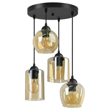 Szklana Lampa Wisząca Plafon Geometryczne Klosze