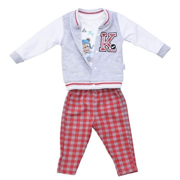 ZESTAW 3 CZ. BLUZA BEJSBOLOWA KOSZULKA SPODENKI 74