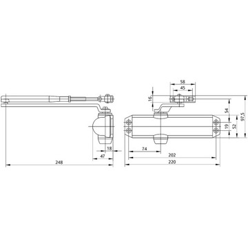 ДВЕРНОЙ ДОВОДЧИК 80 кг LOB ASSA ABLOY DC120