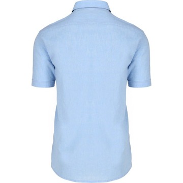 Lniana błękitna koszula męska regular fit AldoVrandi L_klatka_114