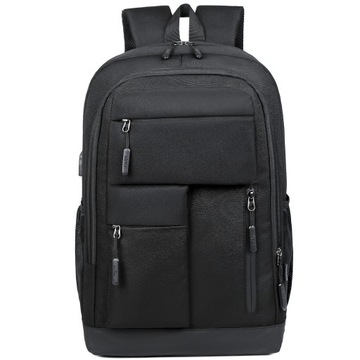 БОЛЬШОЙ ЧЕРНЫЙ РЮКЗАК ДЛЯ НОУТБУКА С USB-ПОРТОМ ВОДОНЕПРОНИЦАЕМЫЙ РЮКЗАК