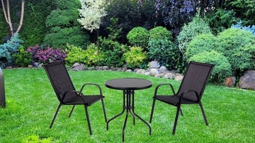 Мебель для балкона, террасы, садовая мебель, стол и стулья, черный