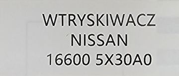 4X NOVÝ ORIG. VSTŘIKOVACÍ TRYSKA NISSAN PATHFINDER / NAVARA 2.5 DCI - 166005X30A