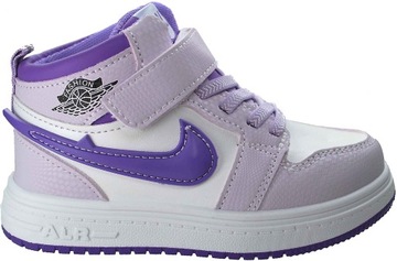 FIOLETOWE WYSOKIE SNEAKERSY Adidasy rzep dla chłopca, dla dziewczynki r 25
