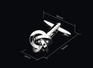 Запонки для рубашки BOX, серебро, элегантный подарок для Него