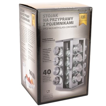 SPICE ROUND Подставка для специй 20 шт. ОРГАНАЙЗЕР для специй + наклейки