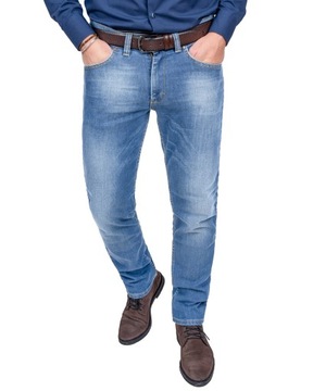 Jeans męskie spodnie klasyczne z przetarciami PL - 108cm/L30