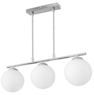 LAMPA WISZĄCA SUFITOWA ŻYRANDOL NOWOCZESNA NAD STÓŁ CHROM BIAŁE KULE LED