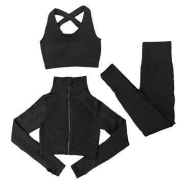 DAMSKI 3-CZĘŚCIOWY DRES FITNESS TRENINGOWY