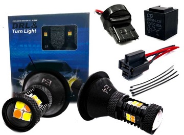 Светодиодные указатели поворота + лампы дневного света 2в1 DRL Wy21W W21W 7440 США